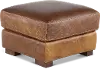 Dakota Brown Leather Ottoman