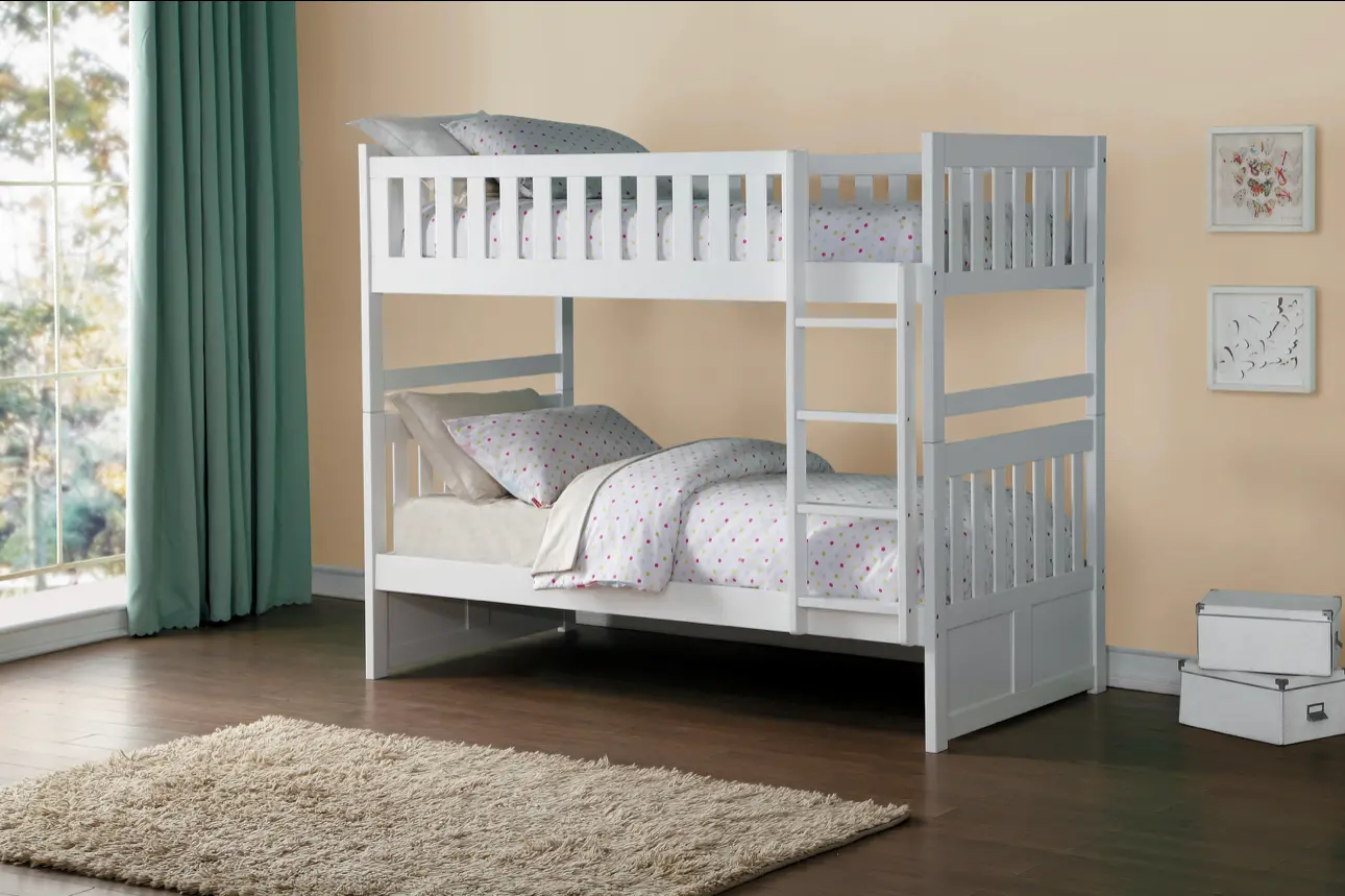 Oakley White Twin-over-Twin Bunk Bed-2