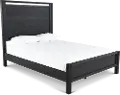 Boho Black Queen Panel Bed