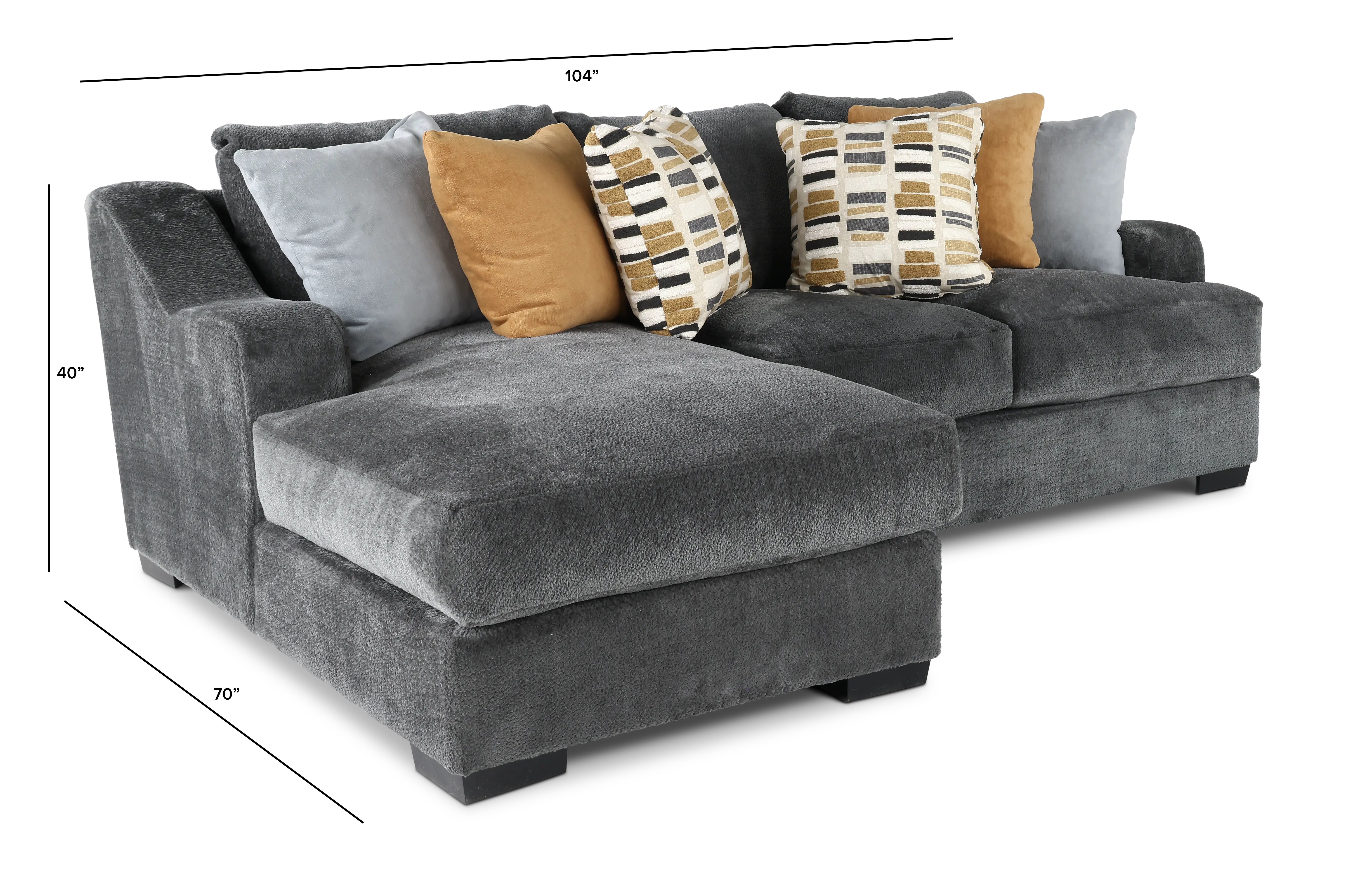 2PC/GRPT/CHLLNGR/OP1 Challenger Graphite Gray 2 Piece Sectional-4