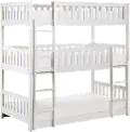 Oakley White Triple Twin Bunk Bed