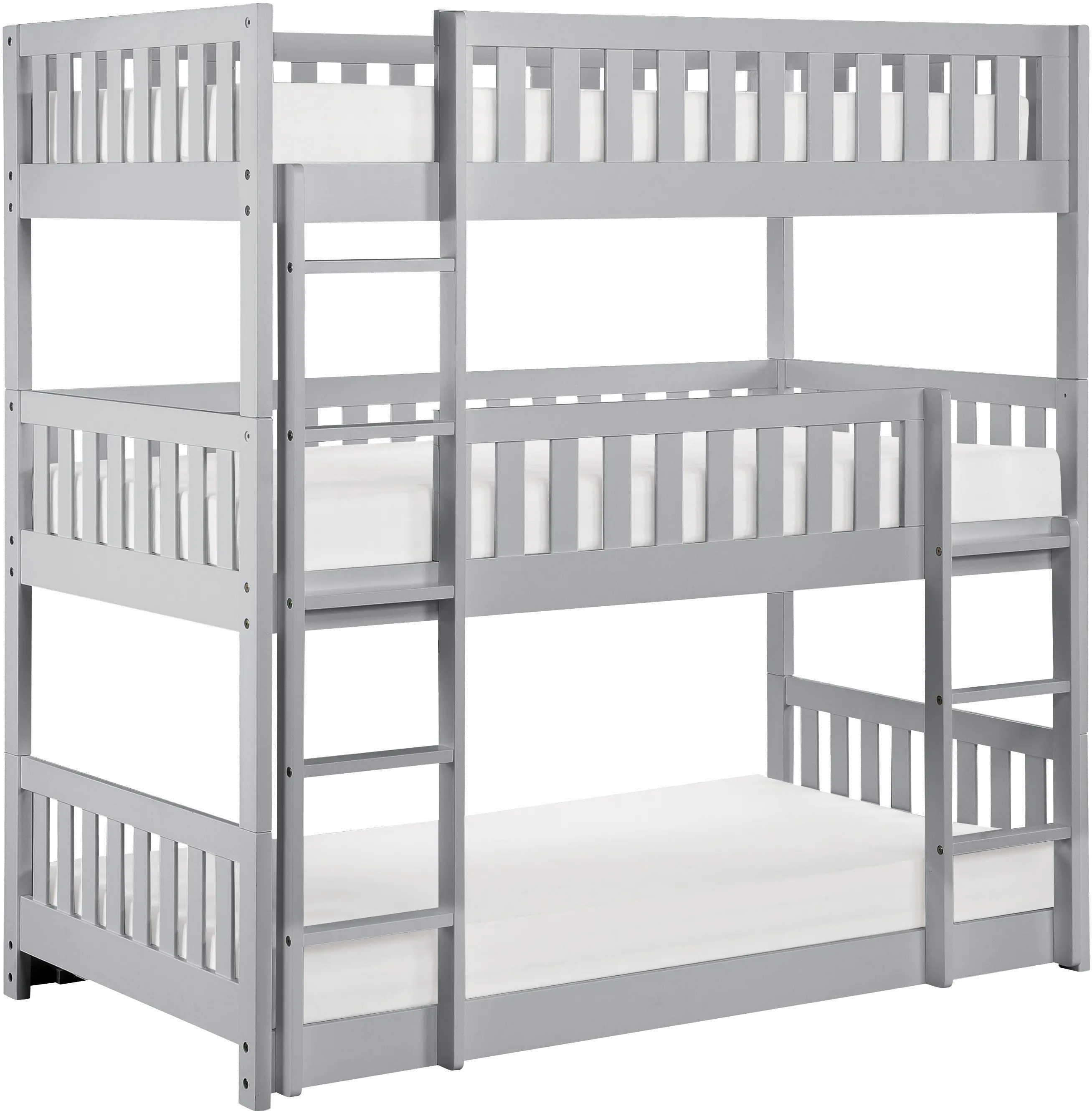 Oakley Gray Triple Twin Bunk Bed-1