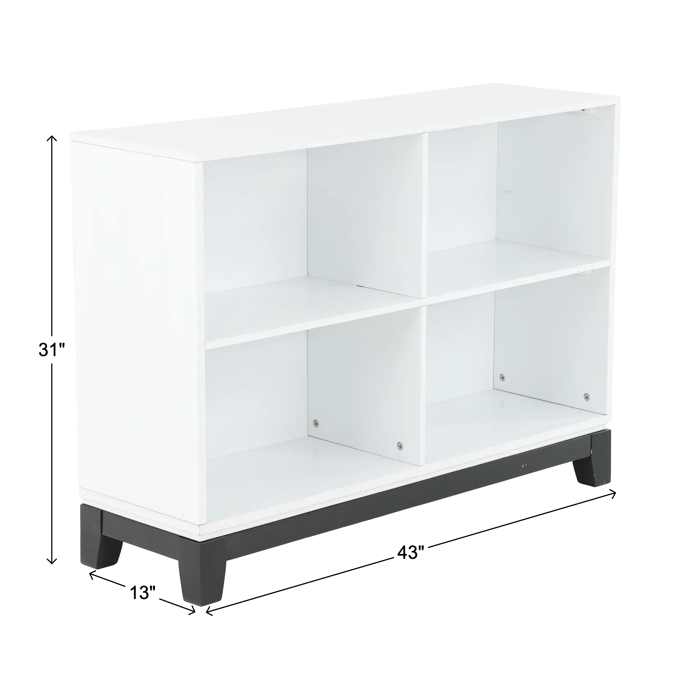 Jordan White 4-Shelf Bookcase-3