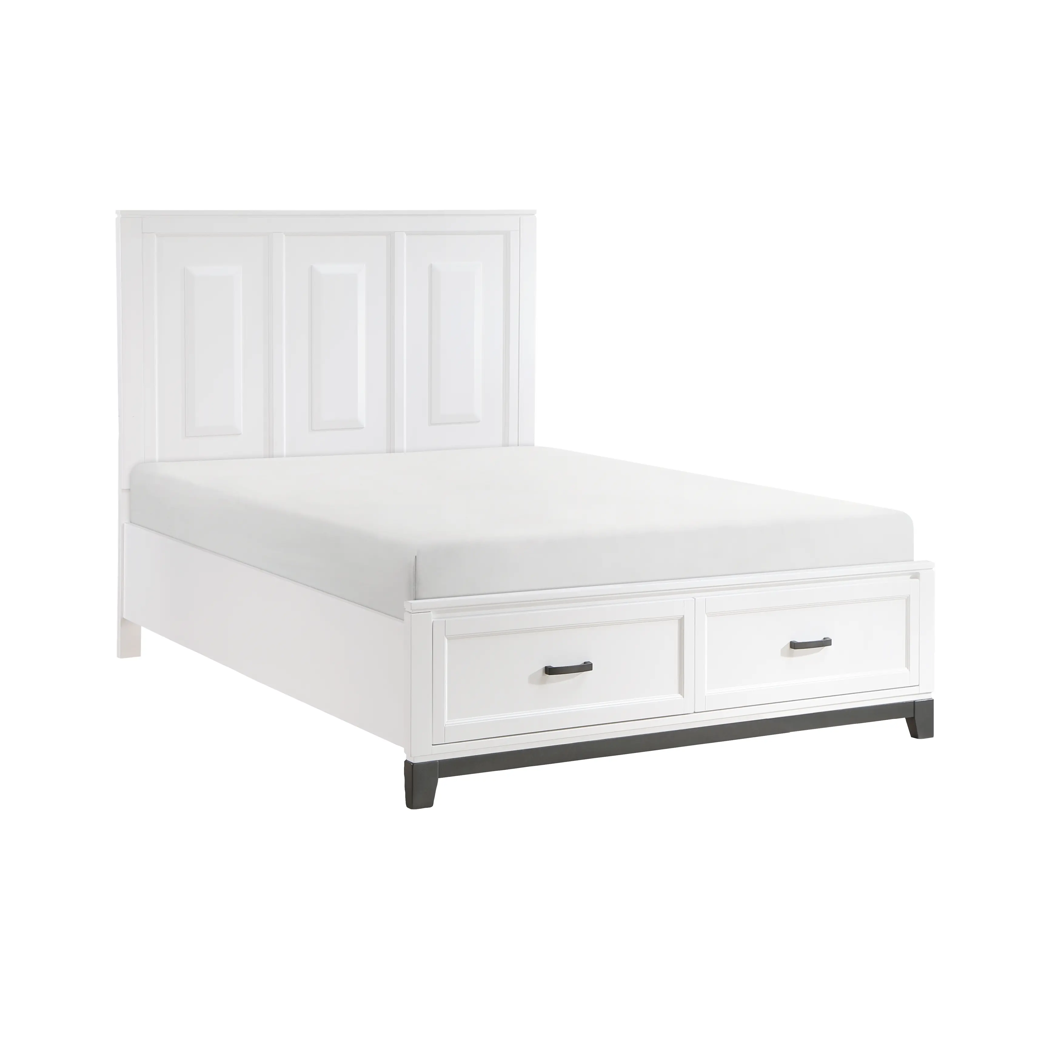 Jordan White Queen Storage Bed-1
