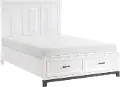 Jordan White Queen Storage Bed