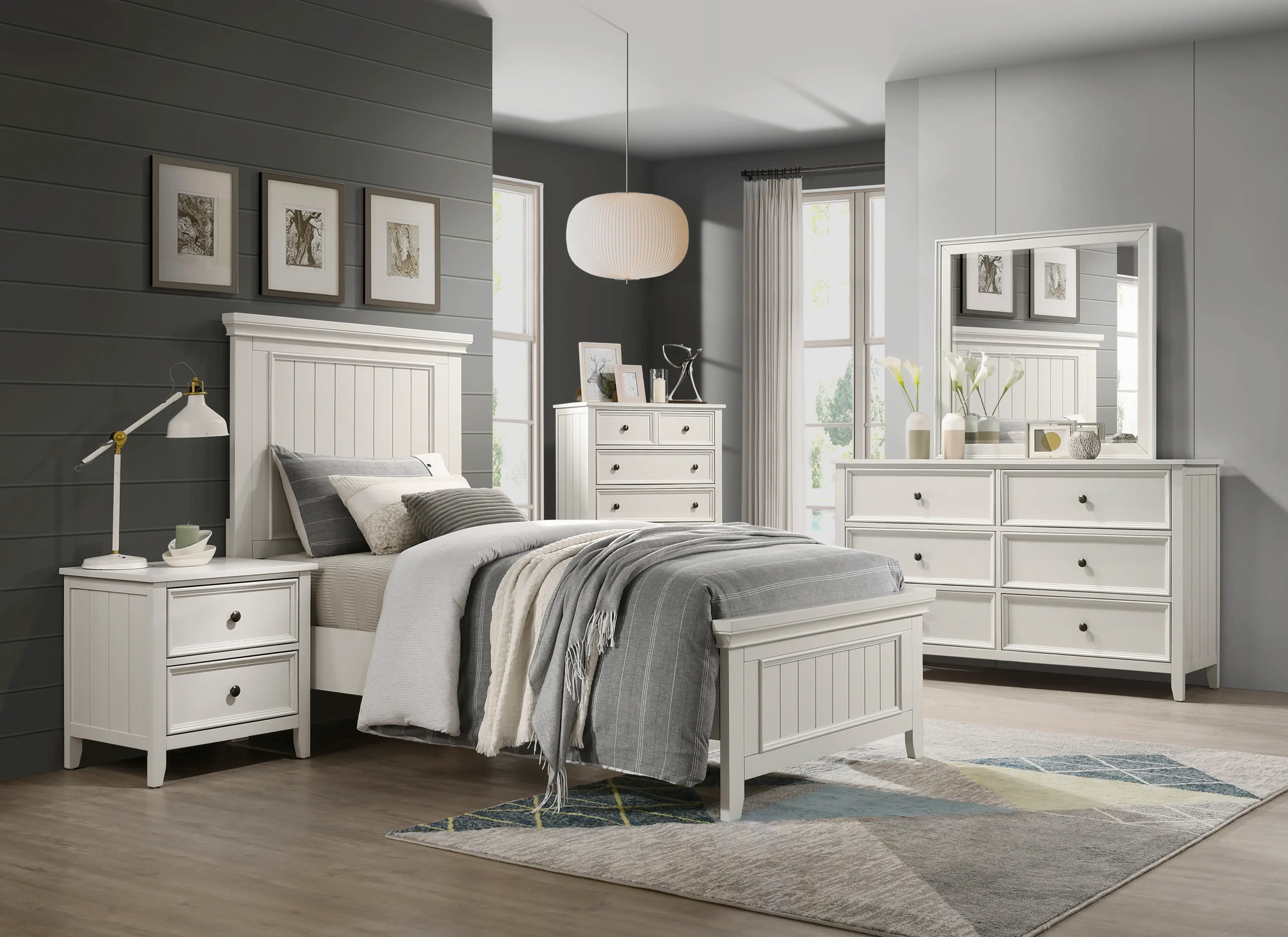 Donahue Off-White Twin Bed-2