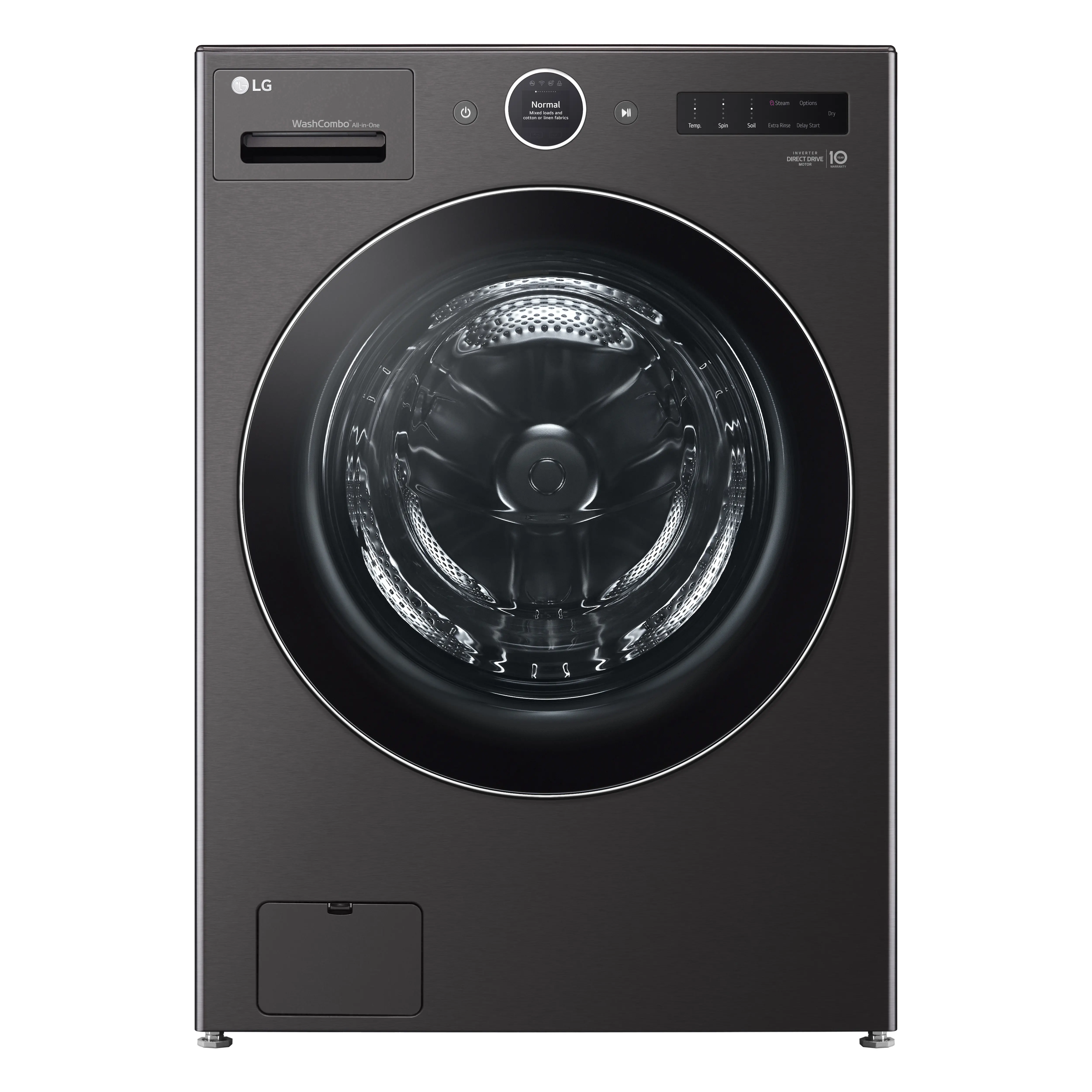 WM6998HBA LG 5.0 Cu Ft WashCombo™ All-in-One Washer-Dryer Combo - Black Steel-1