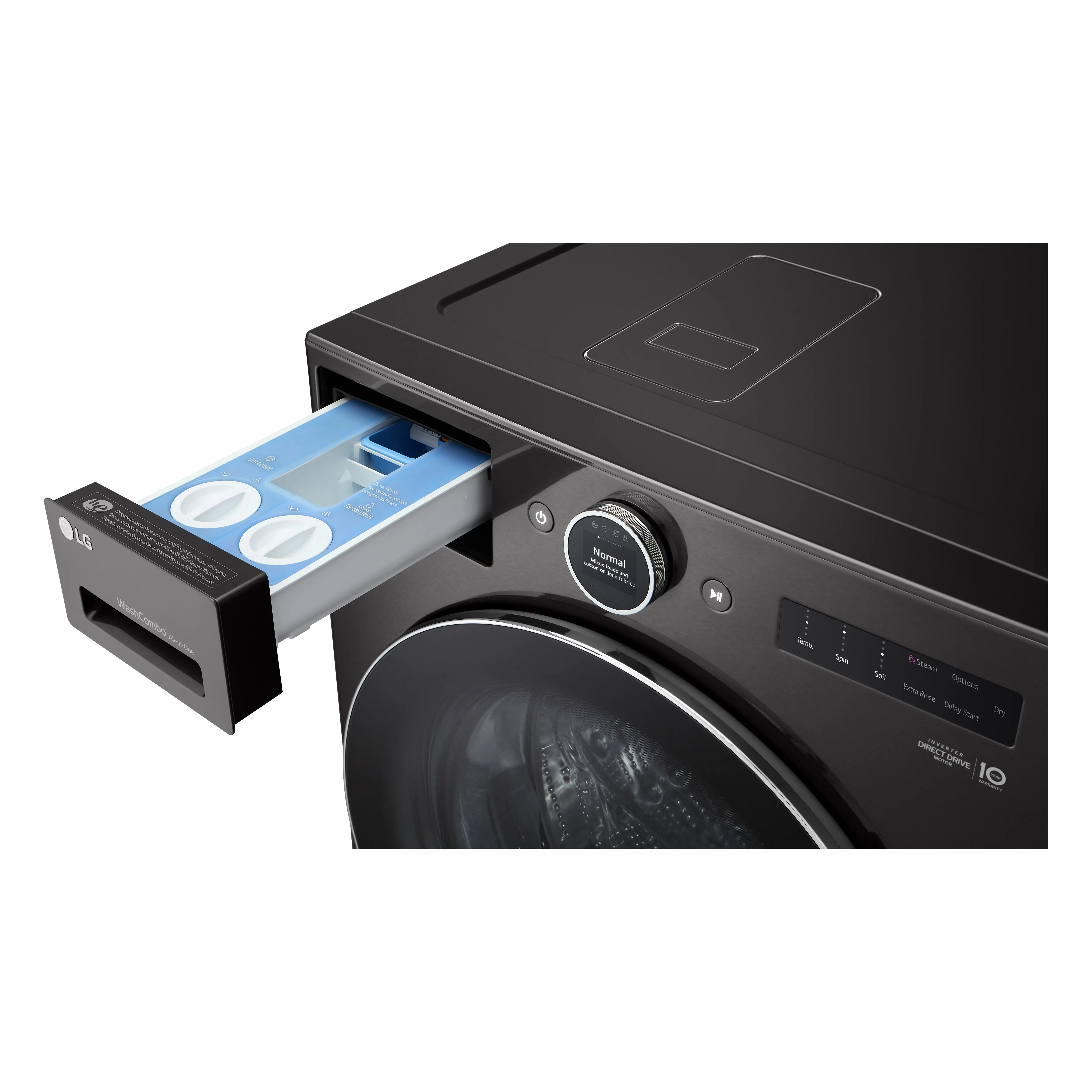 WM6998HBA LG 5.0 Cu Ft WashCombo™ All-in-One Washer-Dryer Combo - Black Steel-11