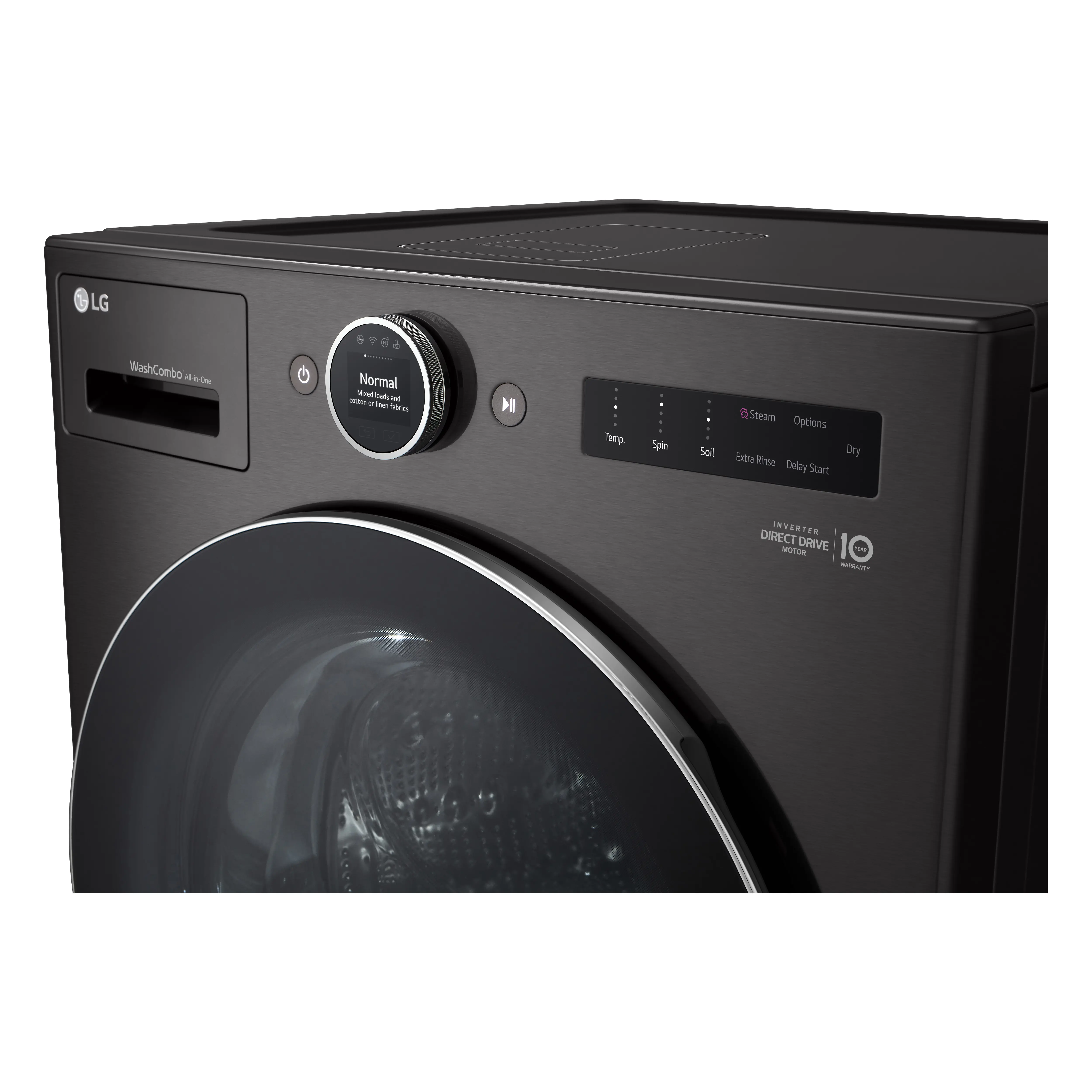 WM6998HBA LG 5.0 Cu Ft WashCombo™ All-in-One Washer-Dryer Combo - Black Steel-12