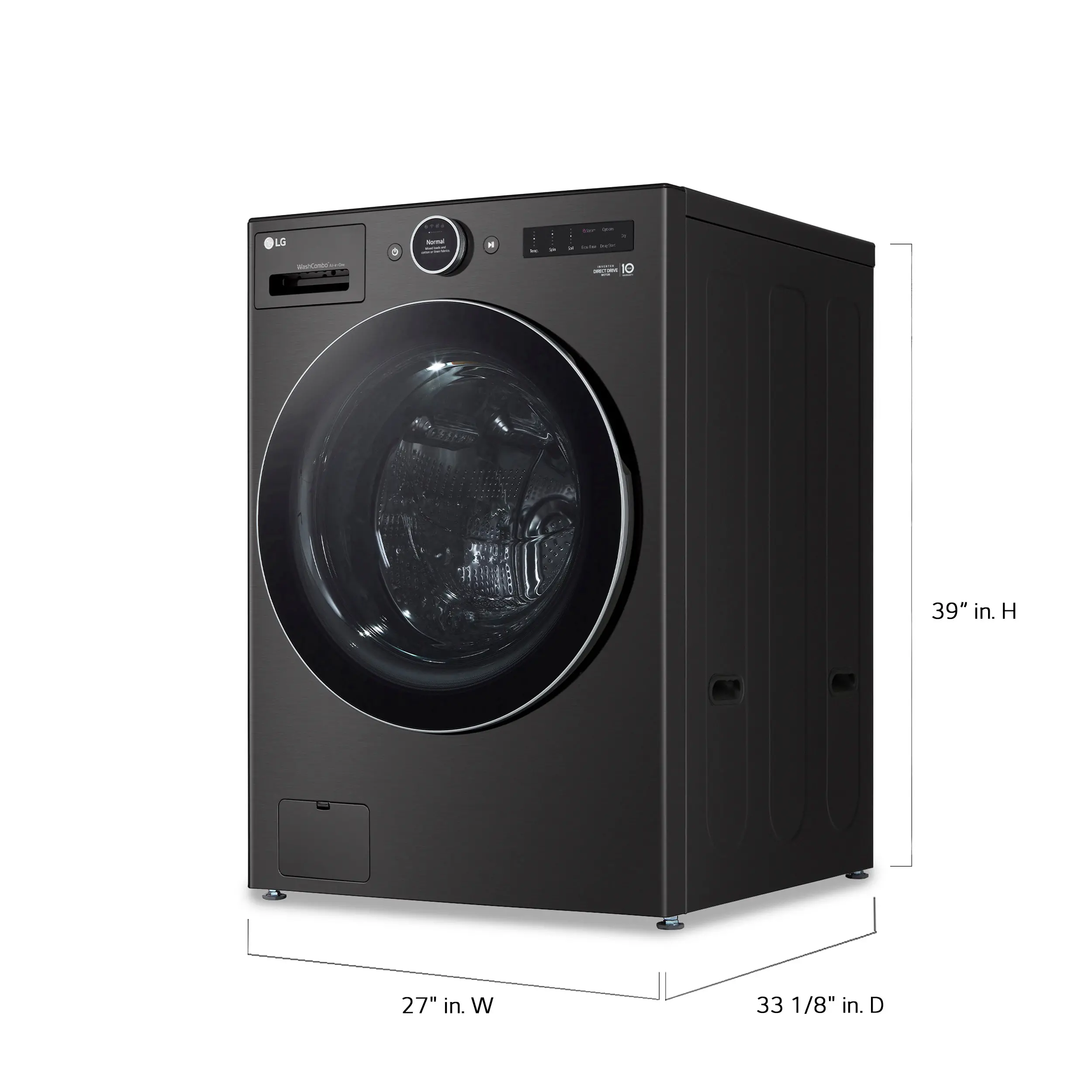 WM6998HBA LG 5.0 Cu Ft WashCombo™ All-in-One Washer-Dryer Combo - Black Steel-4