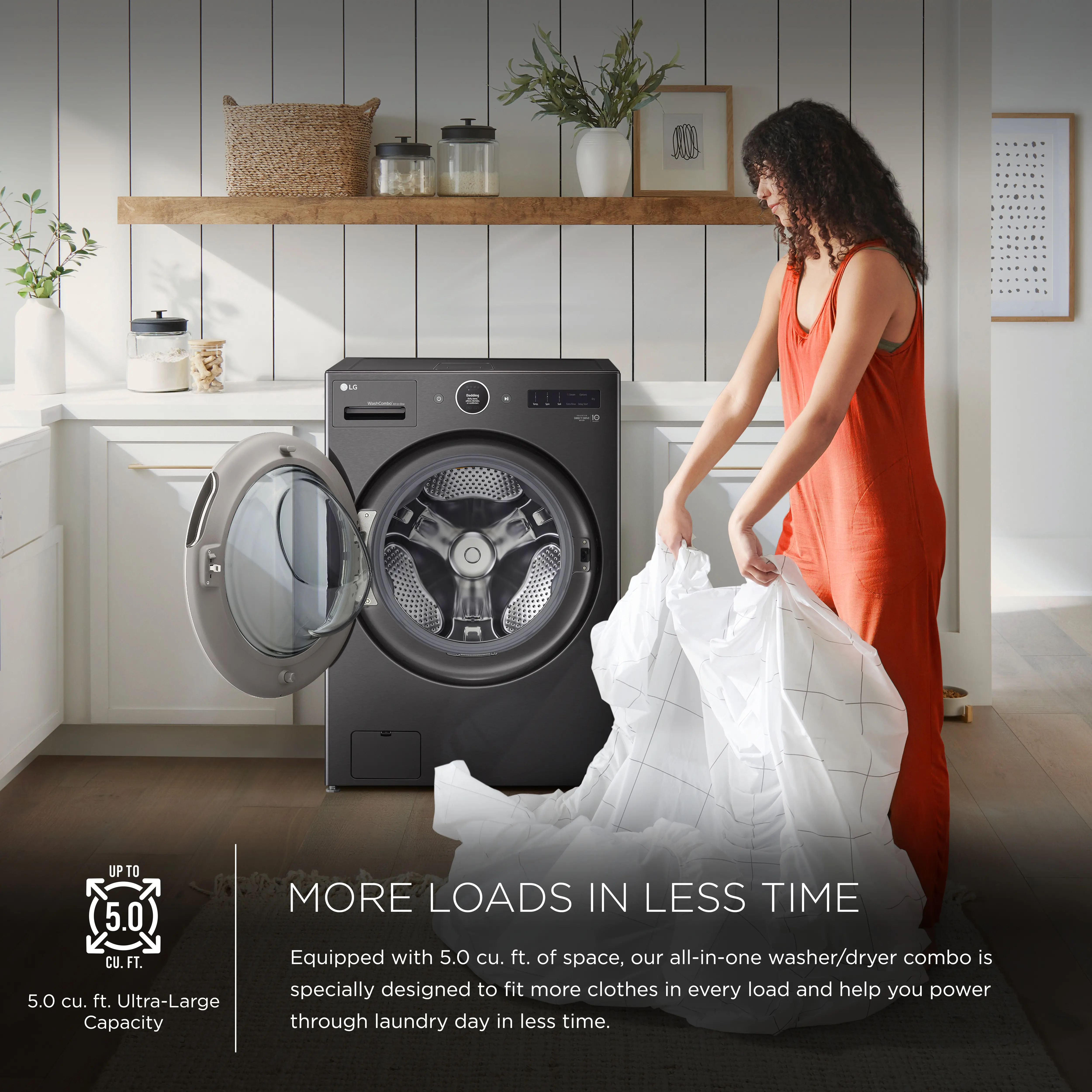 WM6998HBA LG 5.0 Cu Ft WashCombo™ All-in-One Washer-Dryer Combo - Black Steel-7