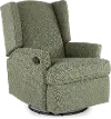 Hemingway Sage Green Boucle Wingback Glider Recliner