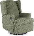 Hemingway Sage Green Boucle Wingback Glider Recliner
