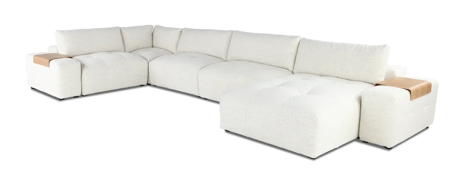 Preston Pearl White Modular 7 Piece Sectional-1