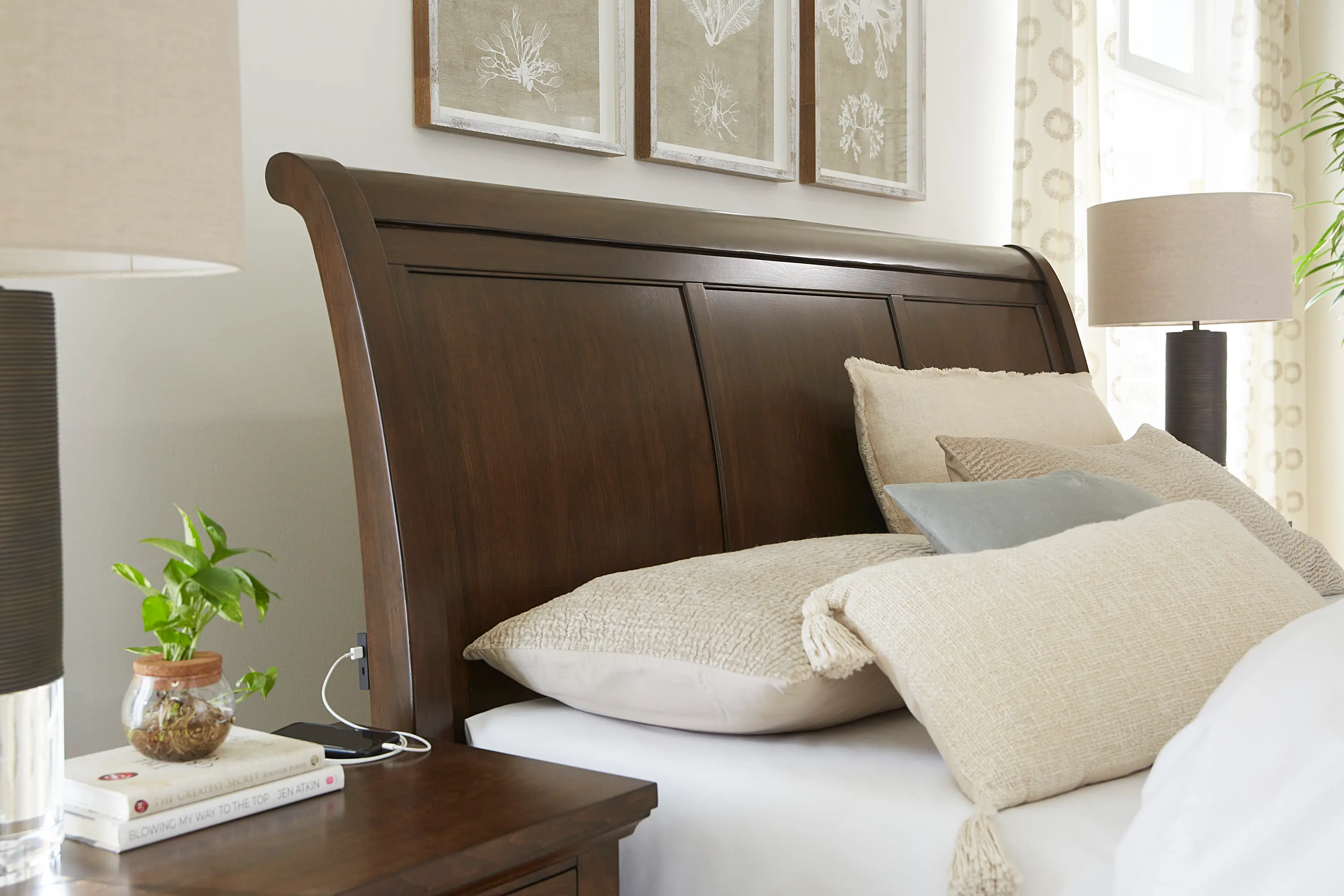 Cambridge Brown Cherry King Storage Bed-3