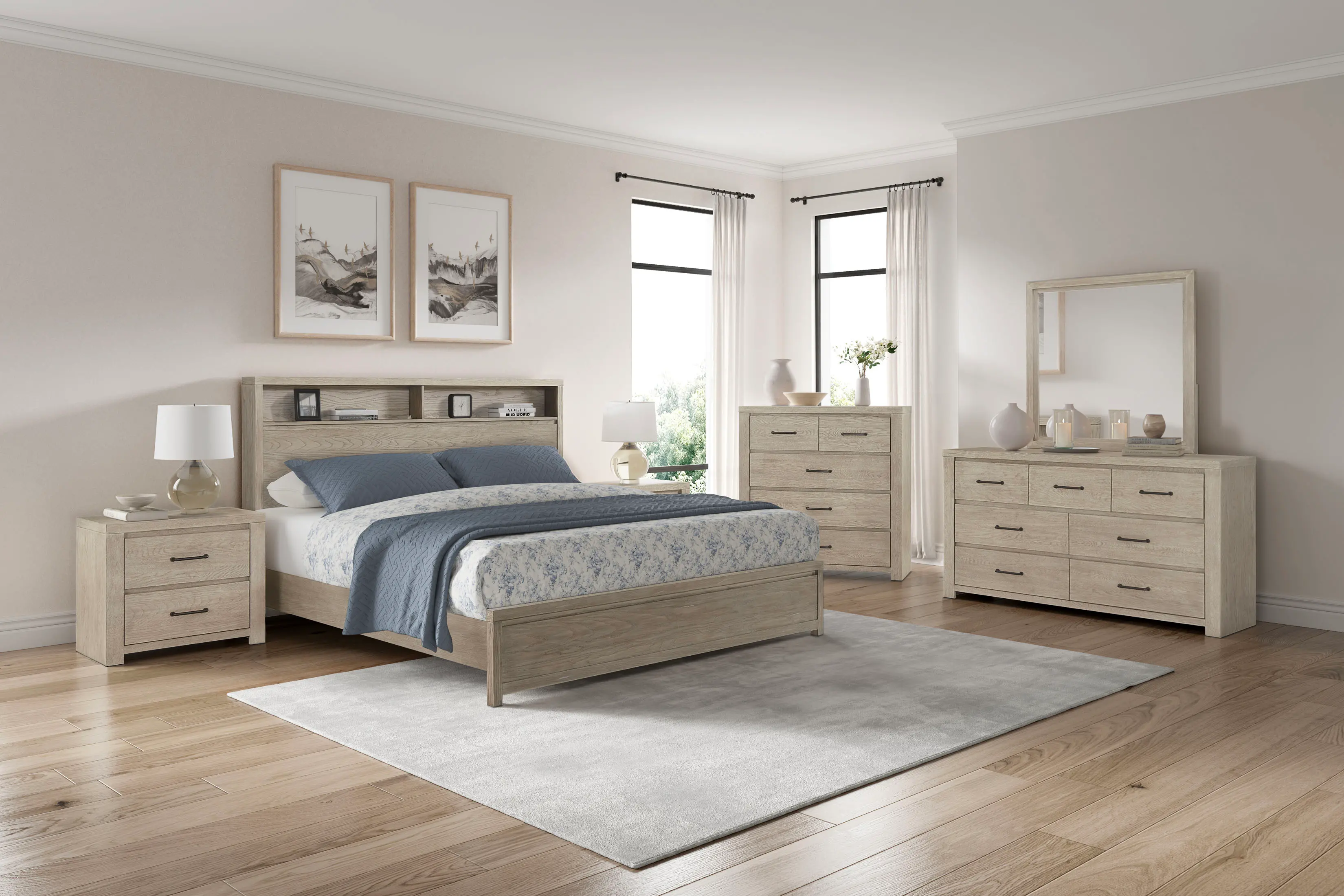 Oakhurst Natural Oak Queen Bed-2