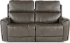Damon Smoke Gray Power Reclining Loveseat with Power Lumbar and Headrest