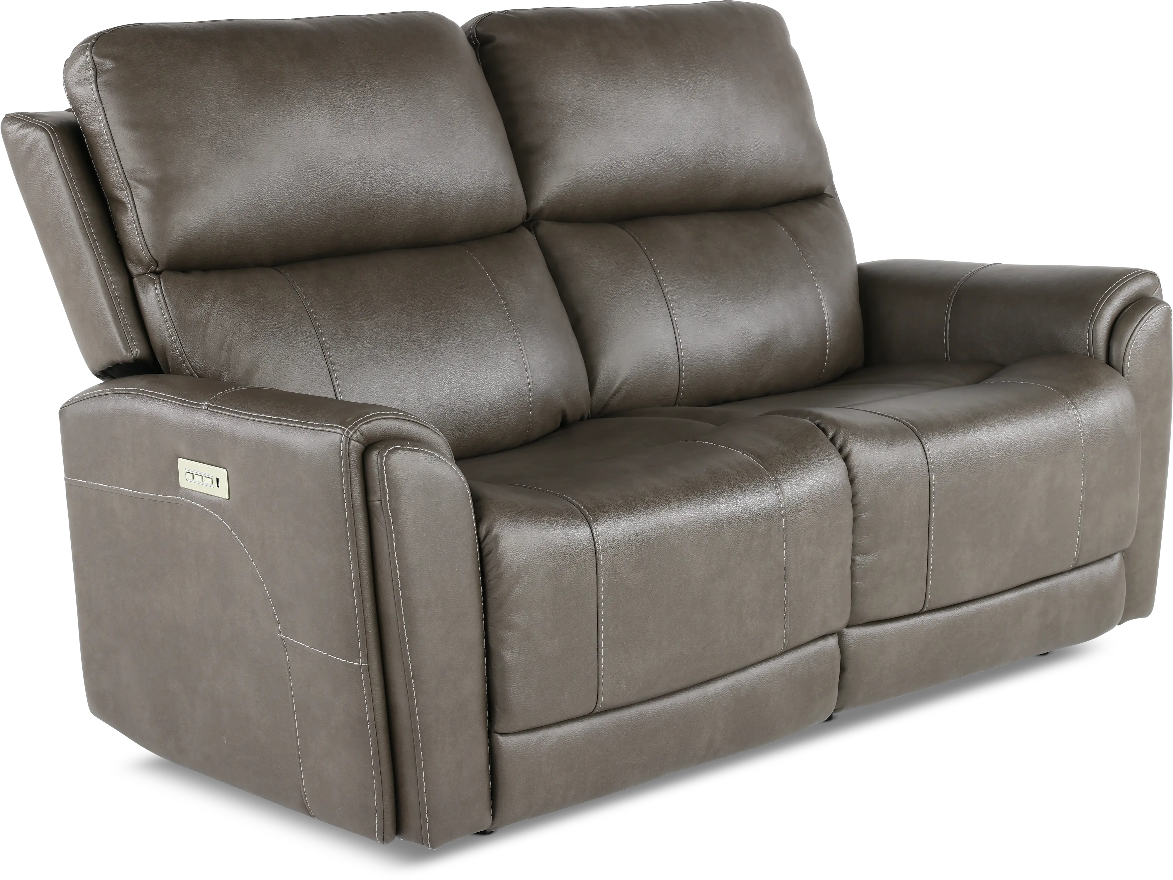 Damon Smoke Gray Power Reclining Loveseat with Power Lumbar and Headrest-4