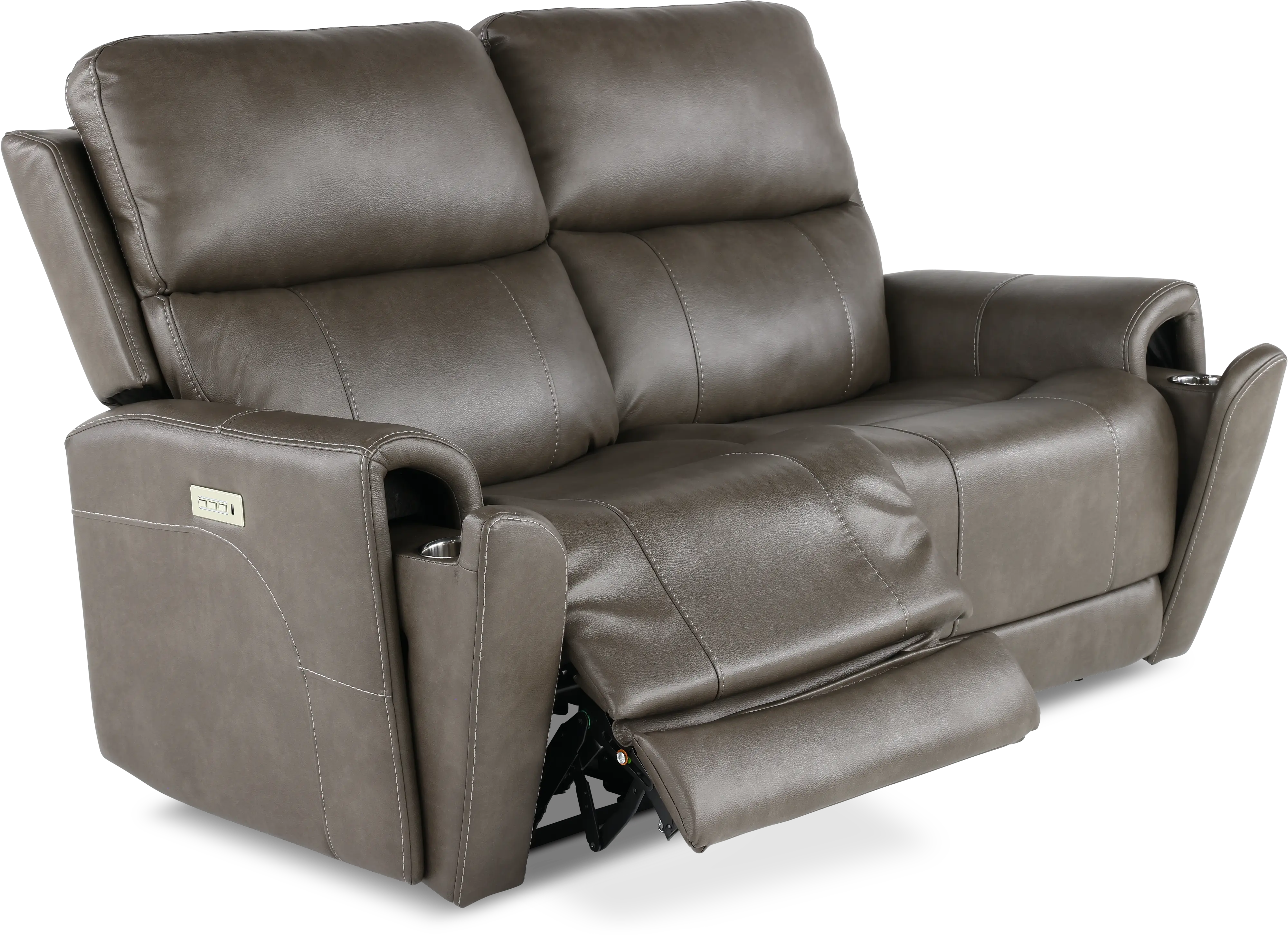 Damon Smoke Gray Power Reclining Loveseat with Power Lumbar and Headrest-6