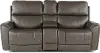 Damon Smoke Gray Power Reclining Loveseat with Console