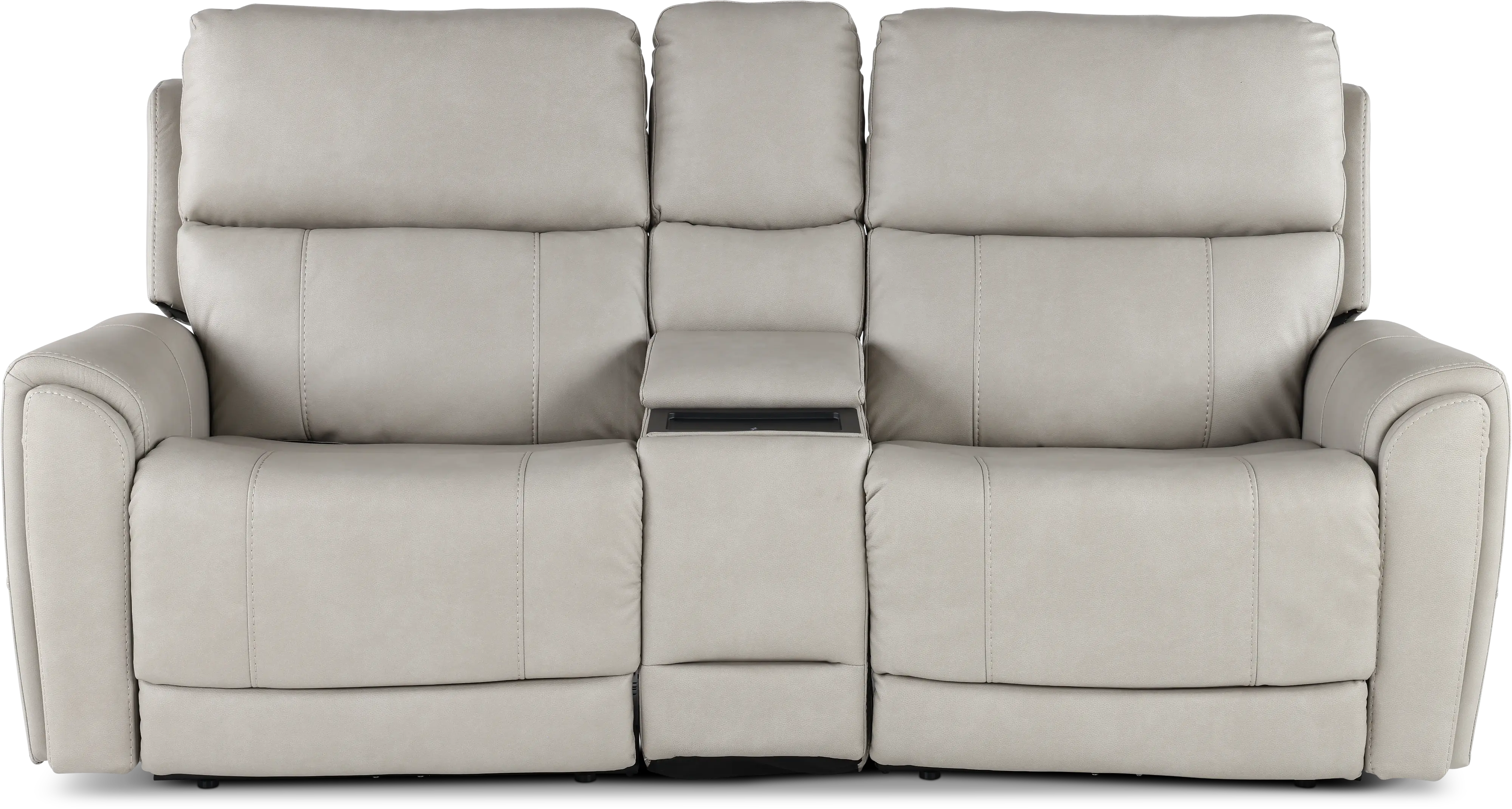 Damon Capriccio Dove Power Reclining Loveseat with Console-1