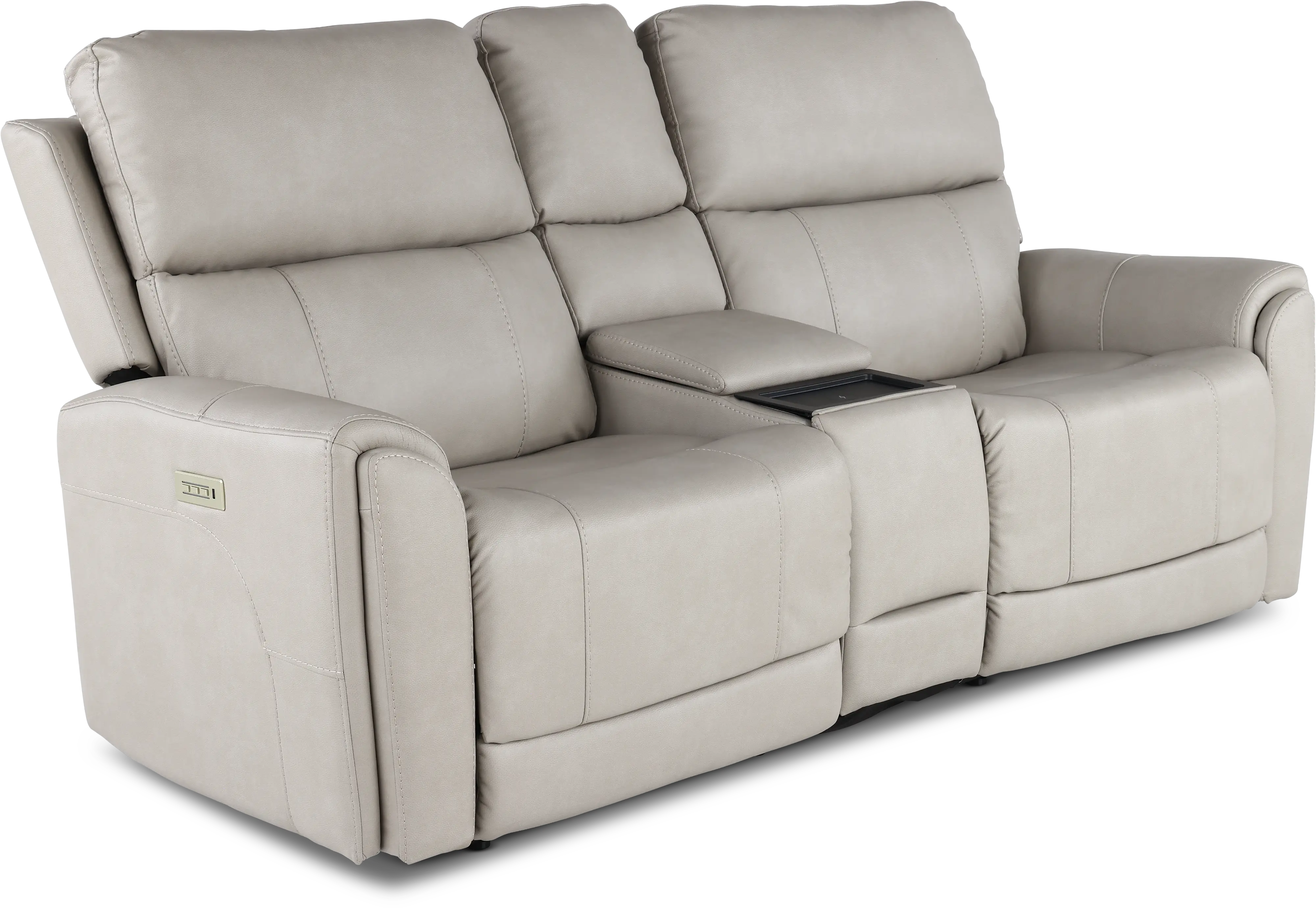 Damon Capriccio Dove Power Reclining Loveseat with Console-4