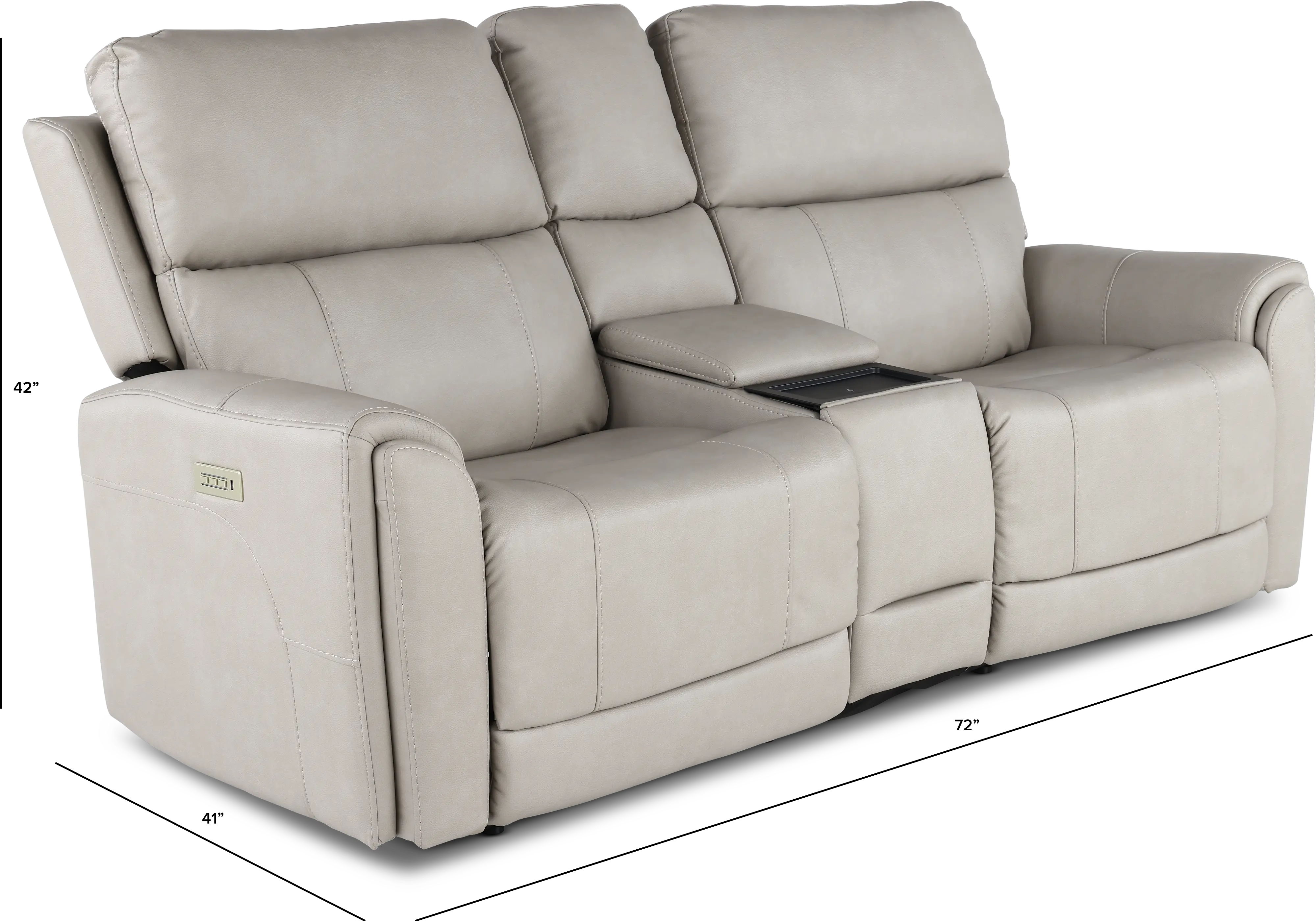 Damon Capriccio Dove Power Reclining Loveseat with Console-3