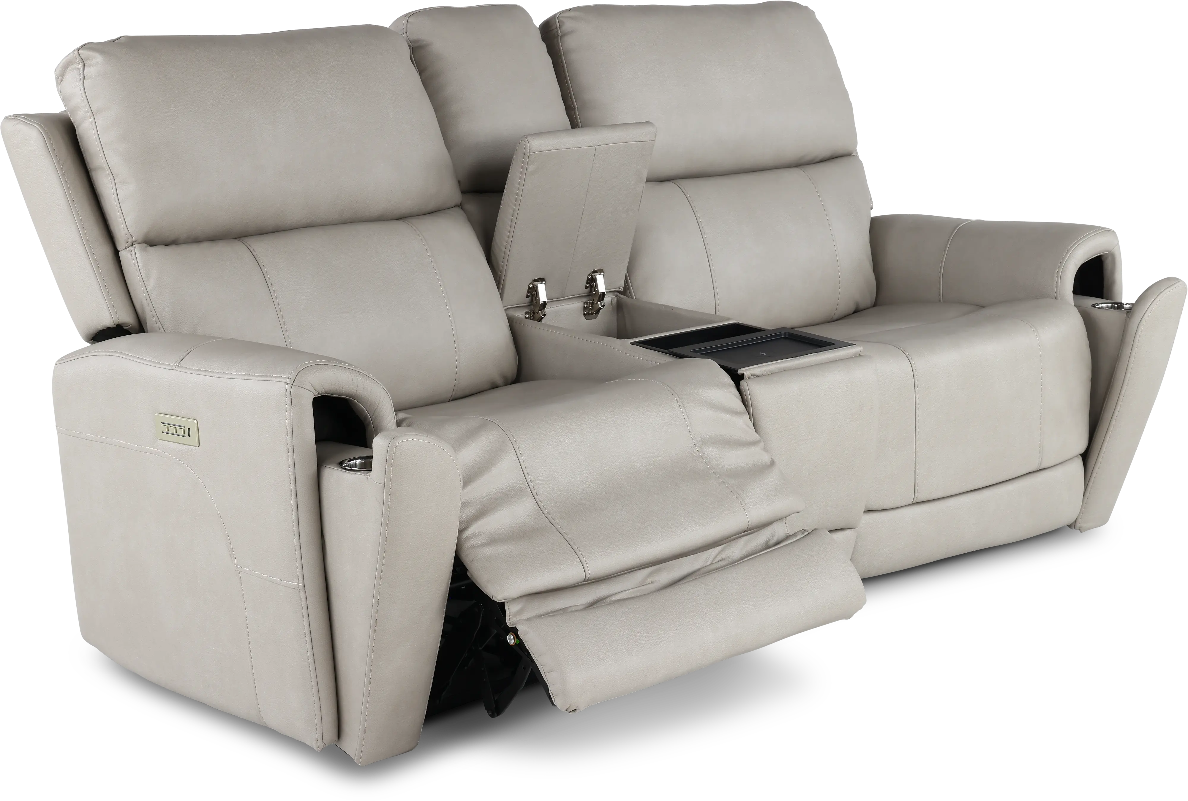 Damon Capriccio Dove Power Reclining Loveseat with Console-6