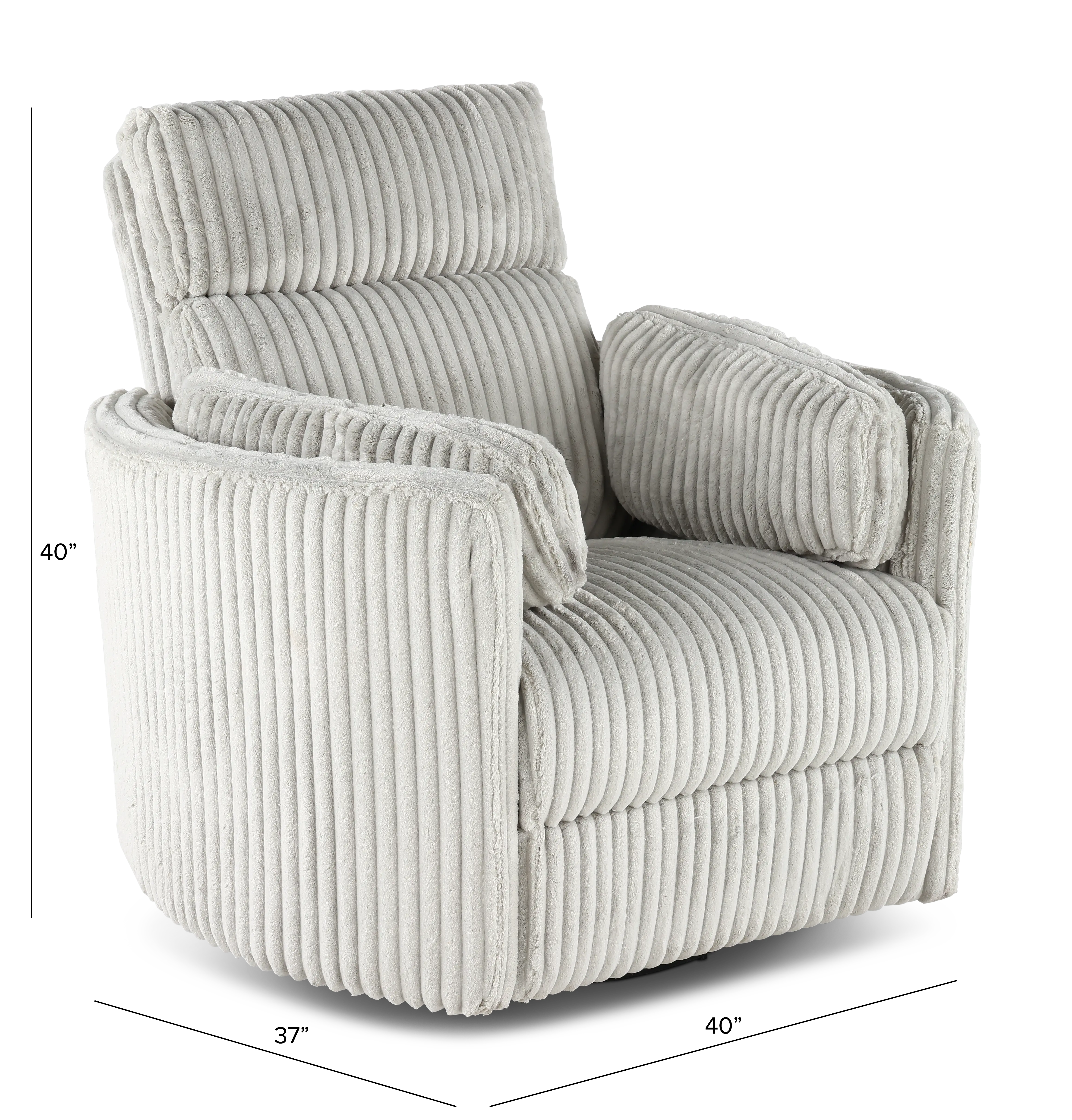 McCartney Gray Swivel Glider Power Recliner-3