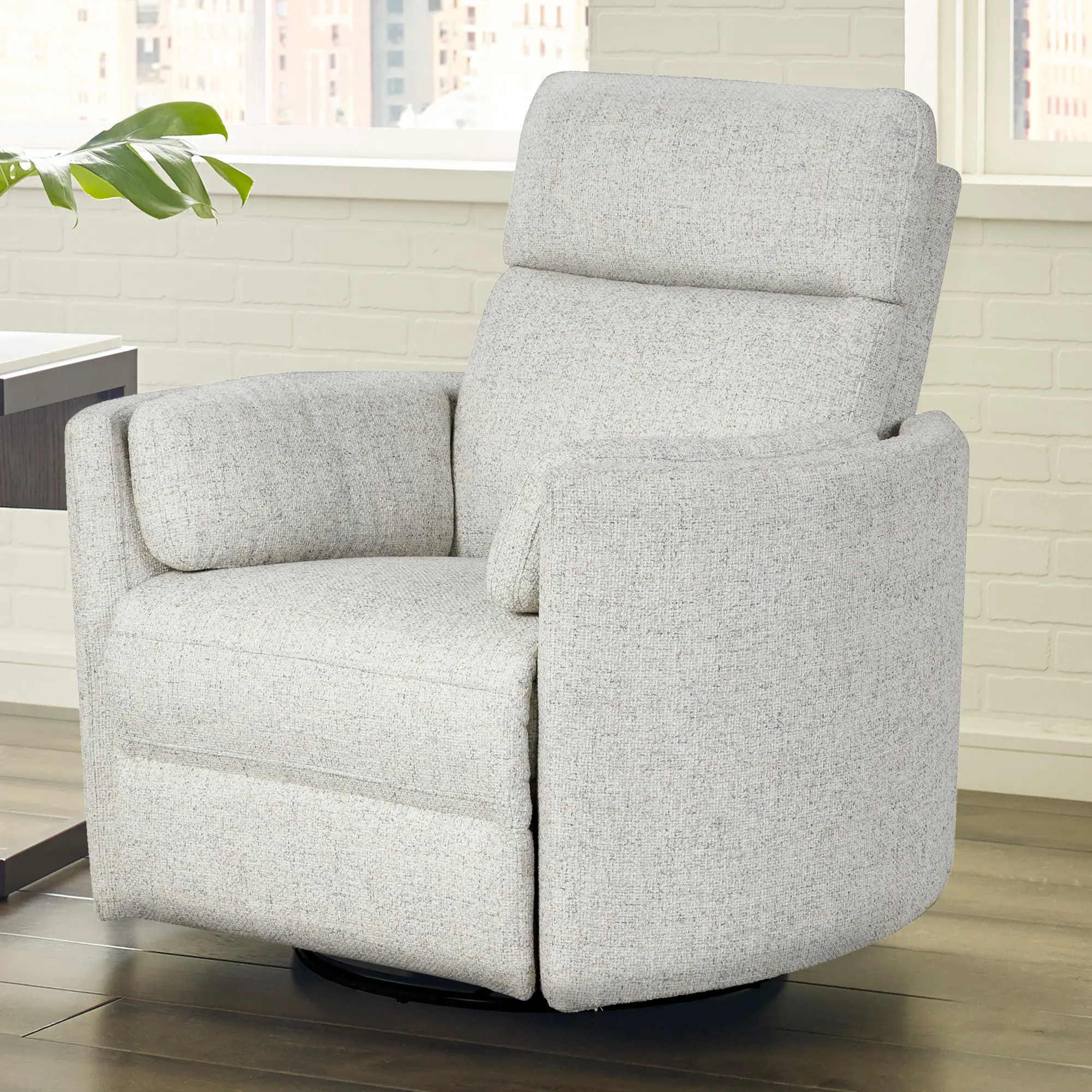 McCartney Off-White Swivel Glider Power Recliner-2