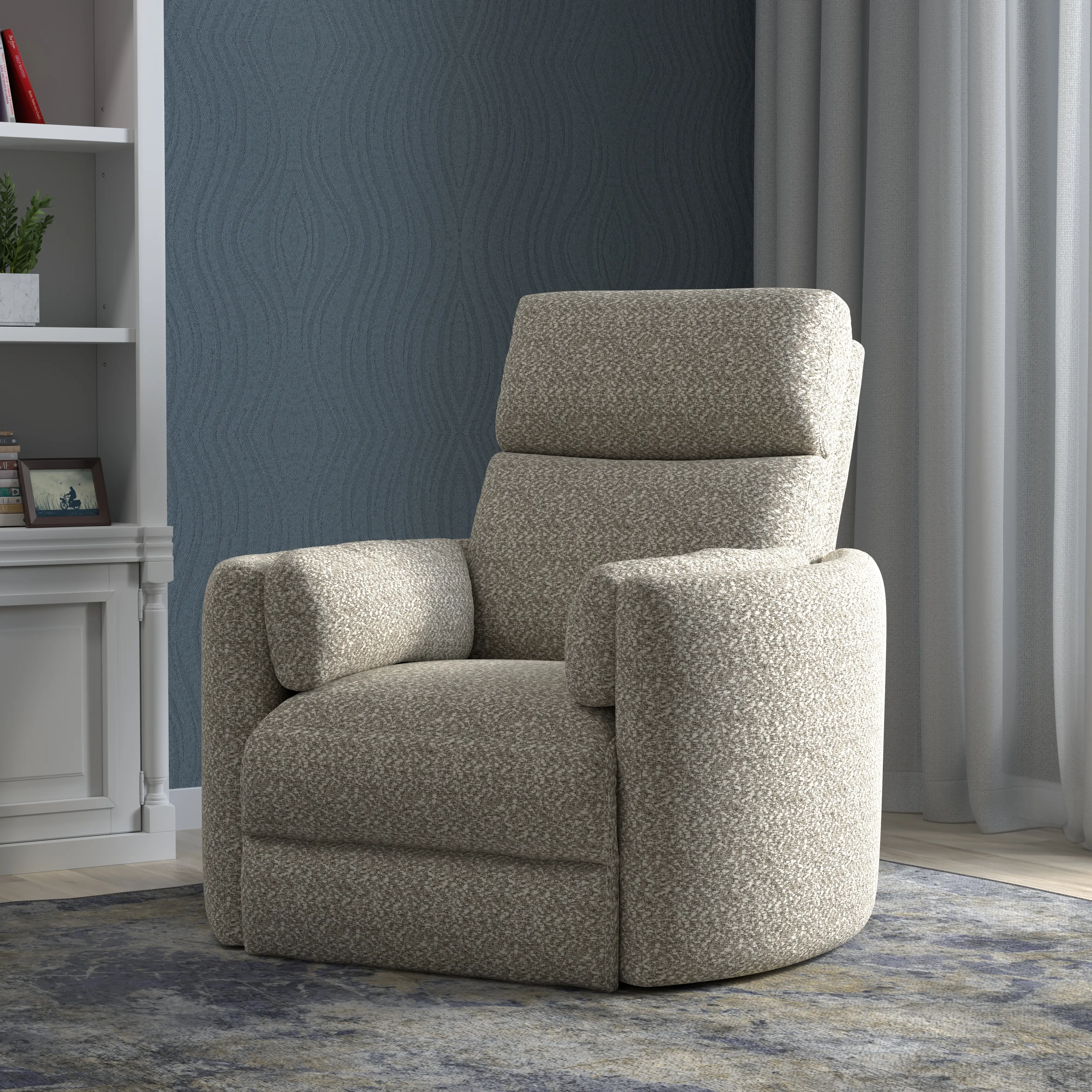 McCartney Ivory Swivel Glider Power Recliner-2
