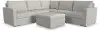 Flex Taupe 5-Seat Modular Sectional with Storage Ottoman