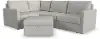 Flex Taupe 4-Seat Modular Sectional with Storage Ottoman