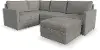 Flex Gray 4-Seat Modular Sectional and Storage Ottoman