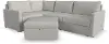 Flex Taupe 4-Seat Modular Sectional and Storage Ottoman