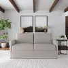 Flex Taupe Modular Loveseat with Narrow Arm