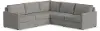 Flex Gray 5-Seat Modular Sectional with Narrow Arm