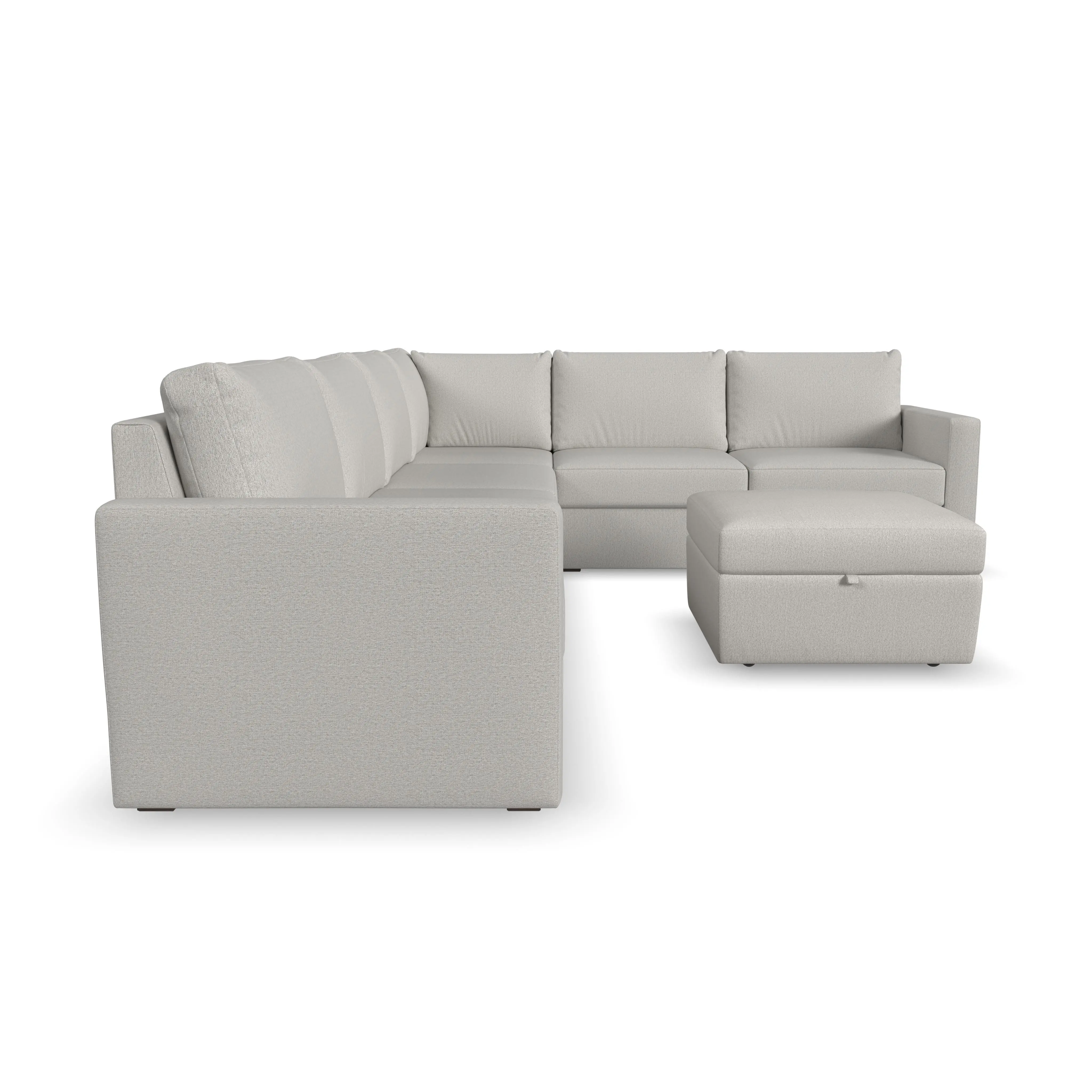Flex Taupe 6-Seat Modular Sectional and Storage Ottoman-4