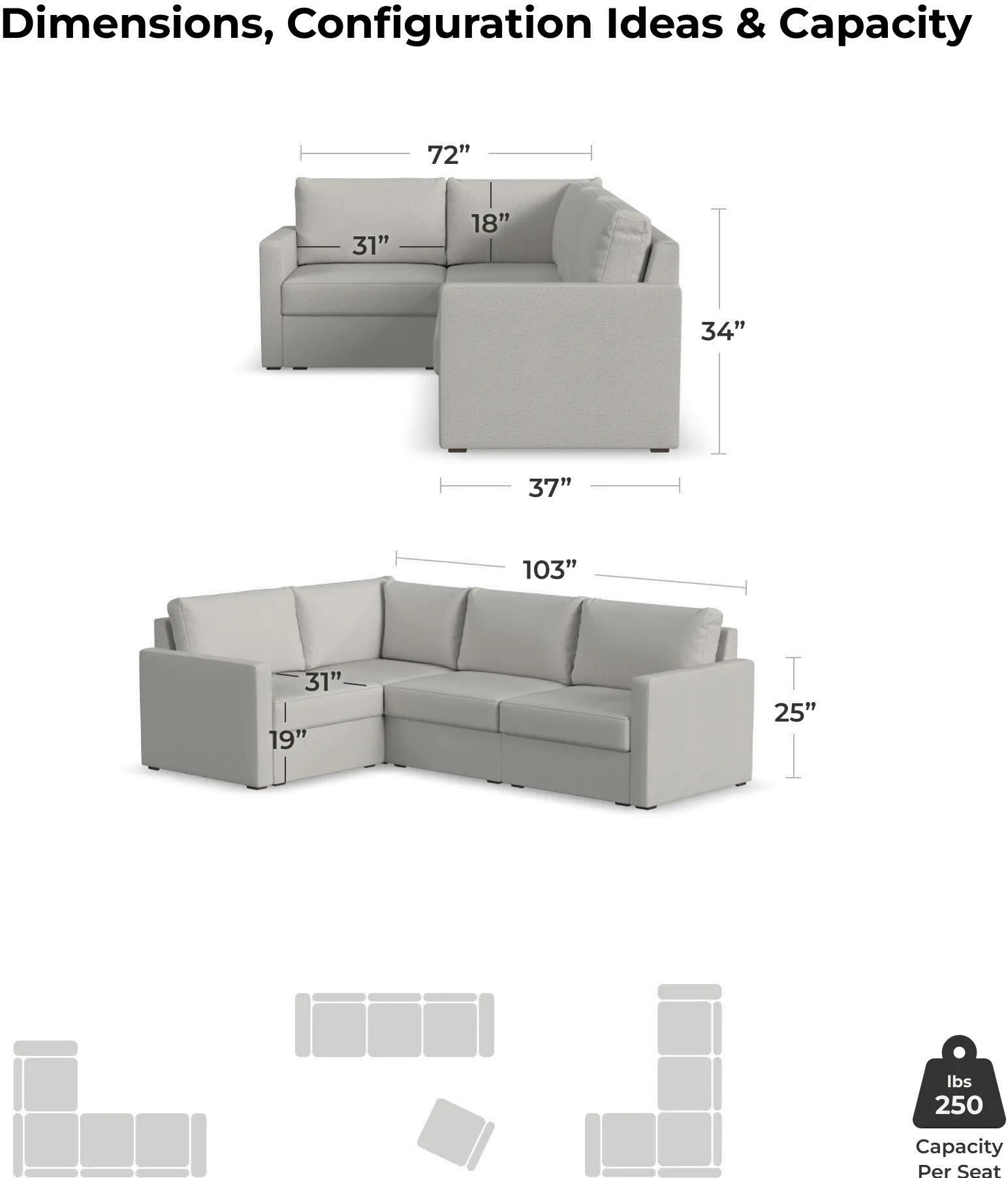 Flex Taupe 4-Seat Modular Sectional-7