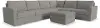 Flex Gray 6-Seat Modular Sectional with Storage Ottoman