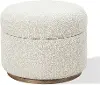 Furano Off White Boucle Upholstered Storage Ottoman