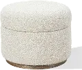 Furano Off White Boucle Upholstered Storage Ottoman