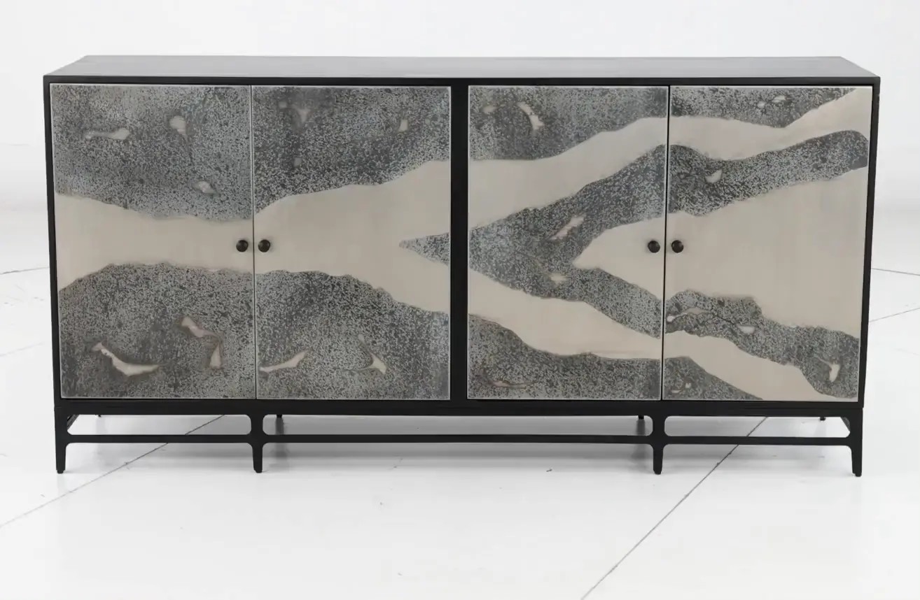Caspar Black and Acid Wash Sideboard-10