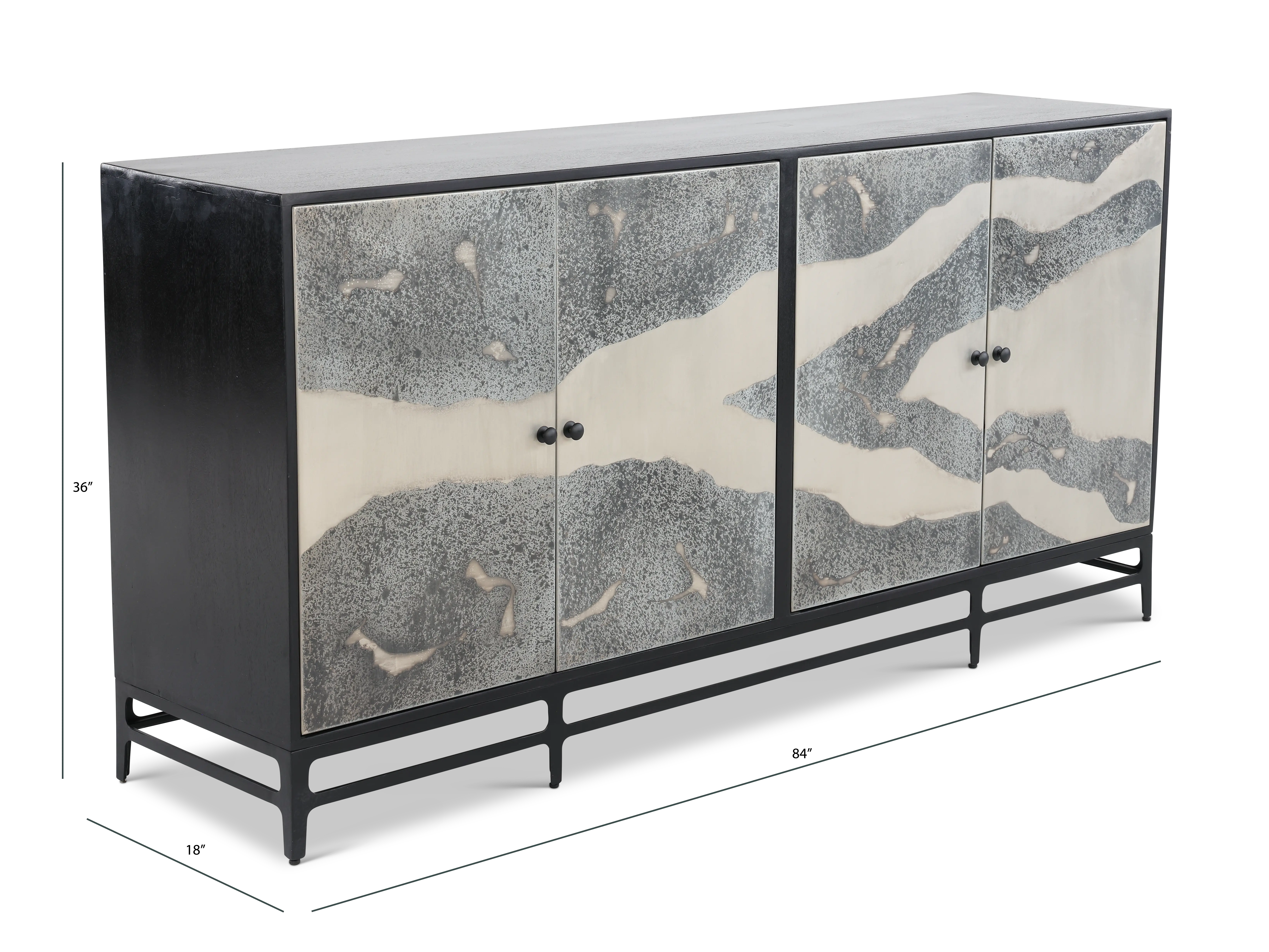 Caspar Black and Acid Wash Sideboard-3
