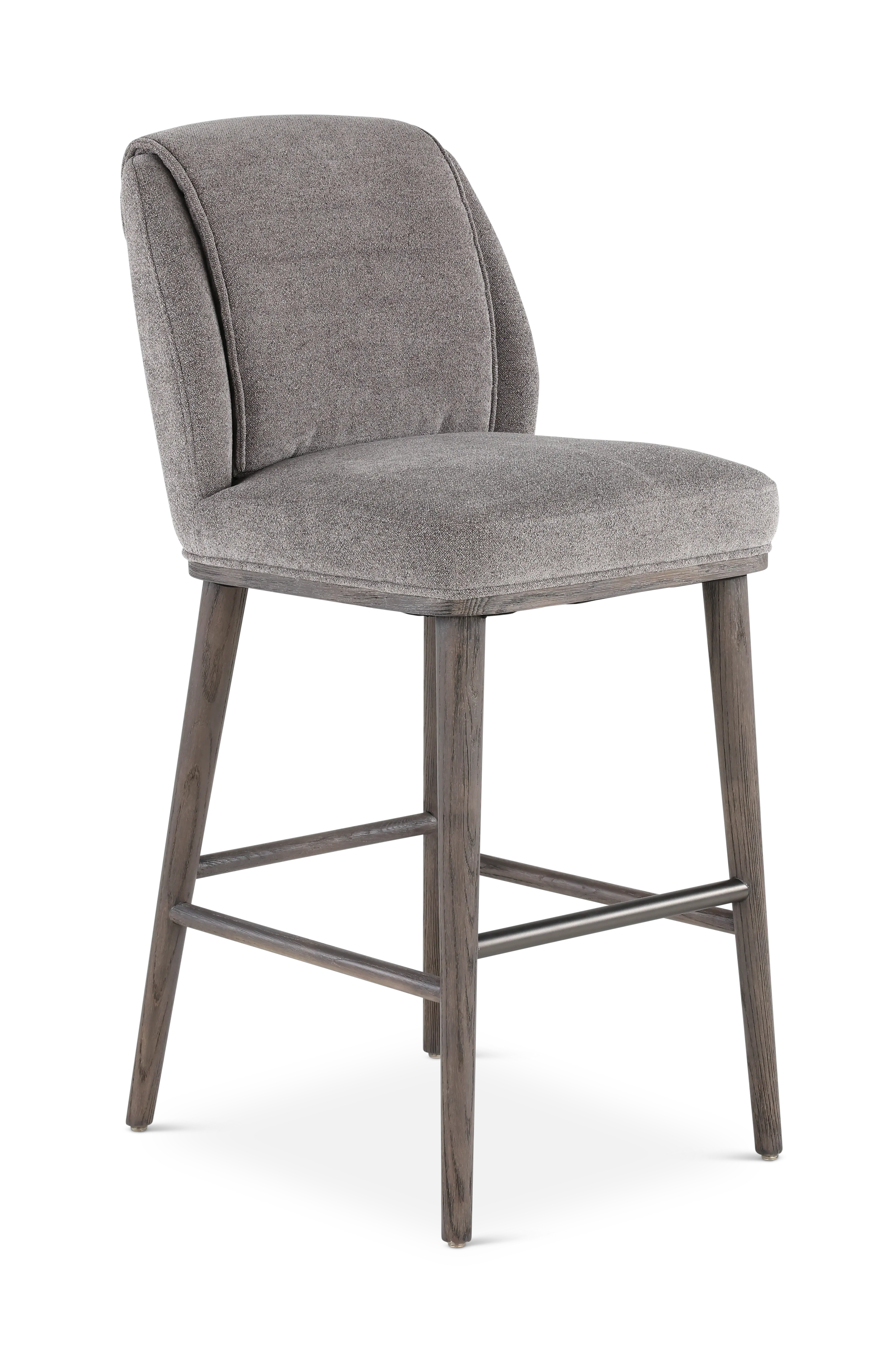 Elite Pewter Gray Upholstered Bar Stool-1
