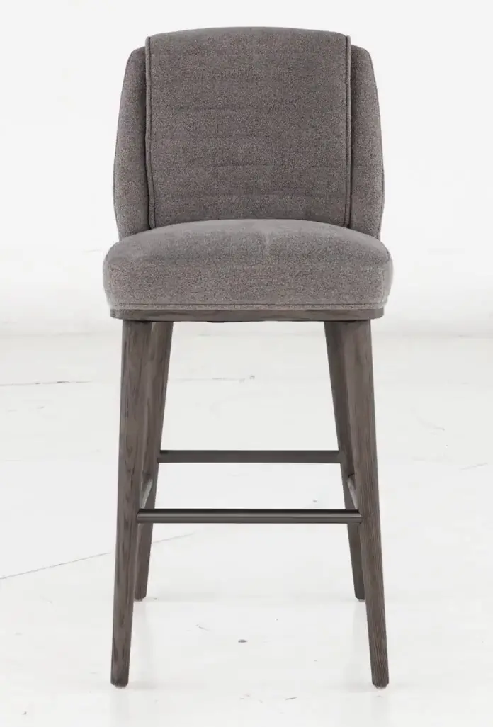 Elite Pewter Gray Upholstered Bar Stool-4