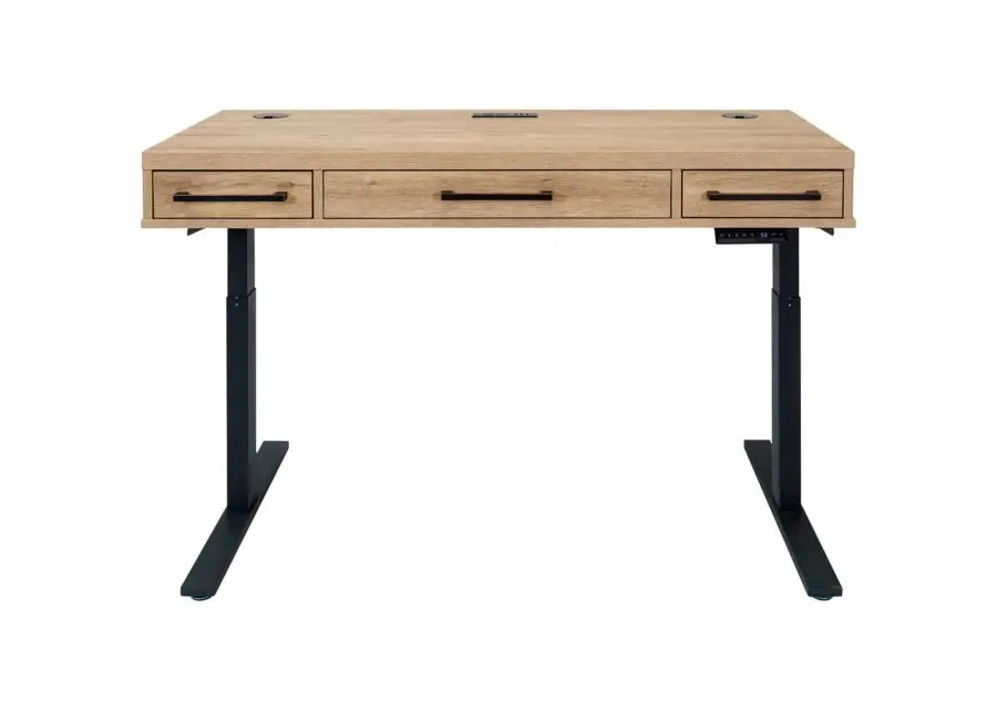 Mason Natural and Black Adjustable Desk-1