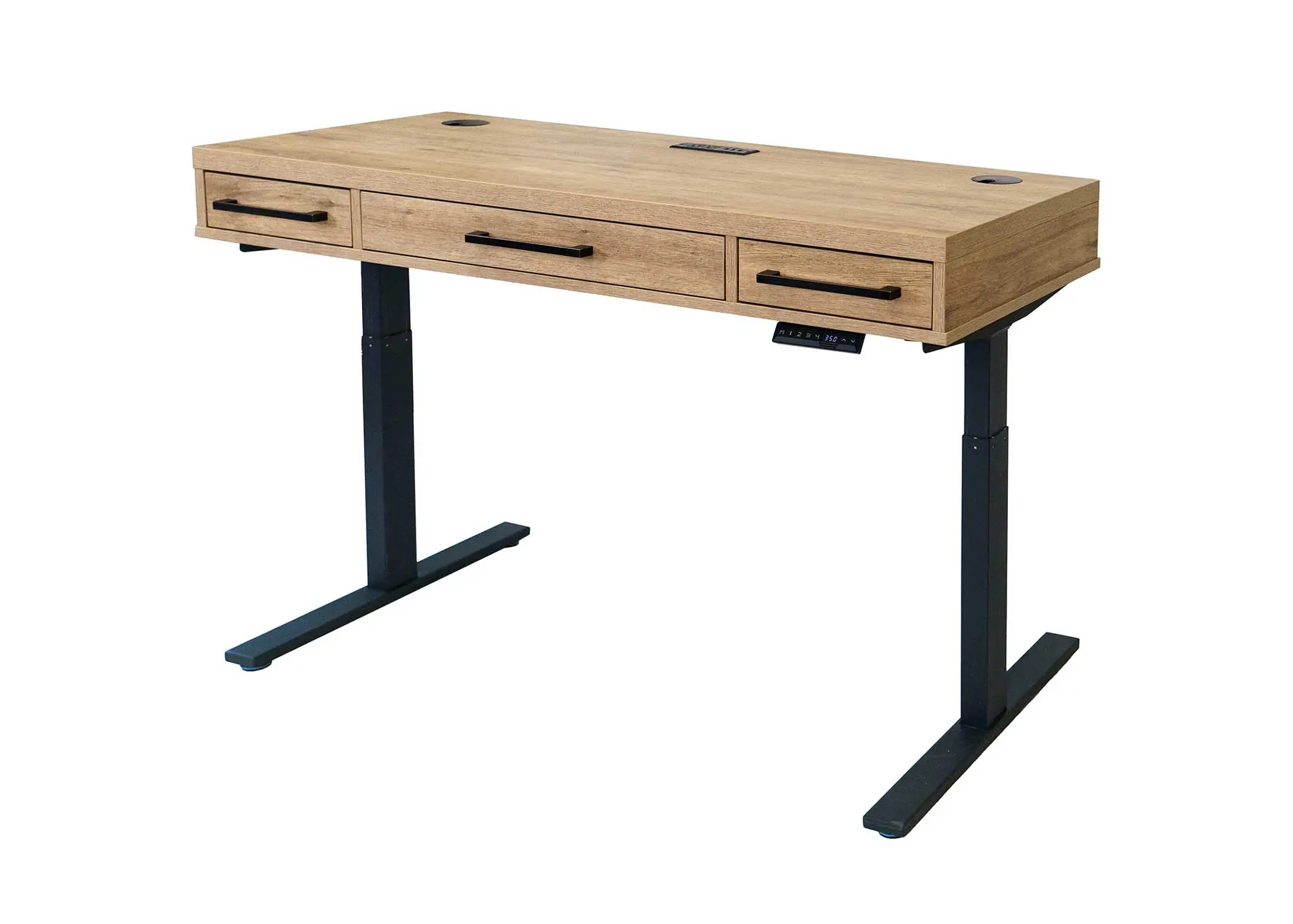 Mason Natural and Black Adjustable Desk-3