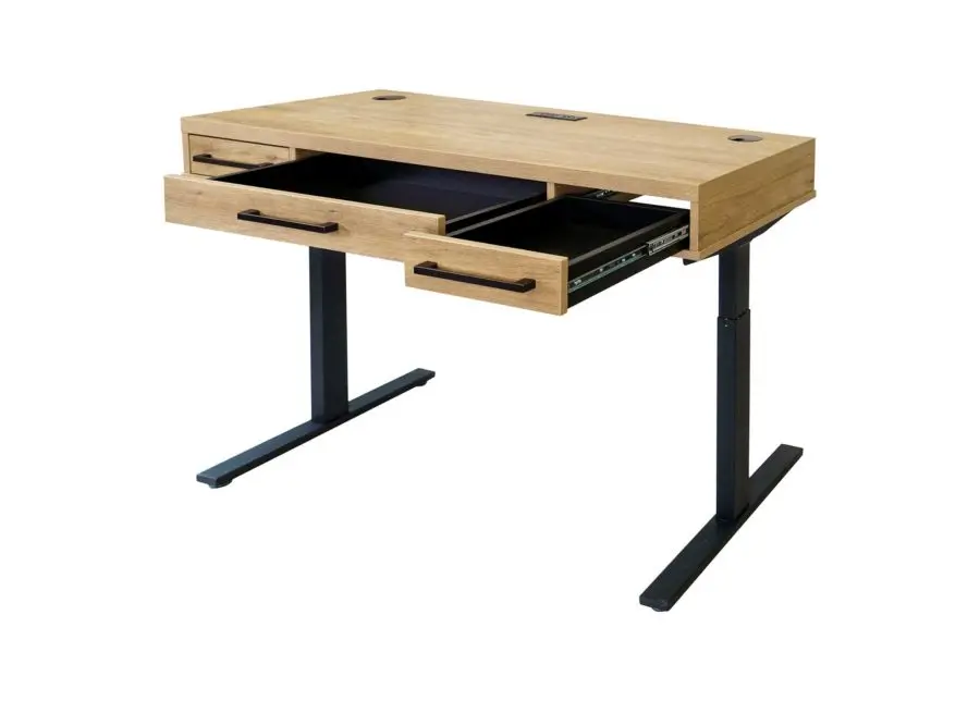 Mason Natural and Black Adjustable Desk-4