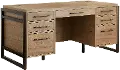 Mason Natural and Black Executive Desk